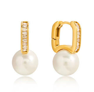 Lauren Kenzie - Elizabeth Pearl Huggie Earrings