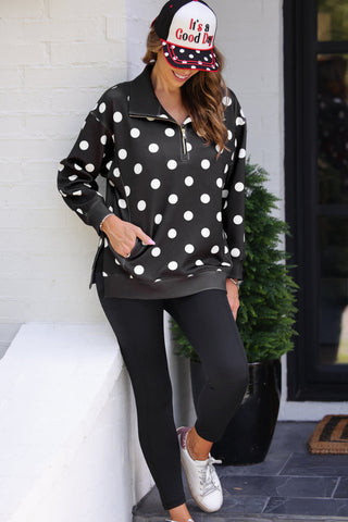 Everyday Pullover- After Dark Polka Dot