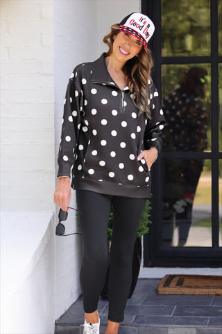 Everyday Pullover- After Dark Polka Dot