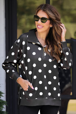 Everyday Pullover- After Dark Polka Dot