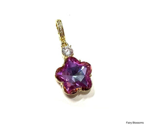 BB Lila Fairy Blossoms Large Purple Gemstone Flower Charm
