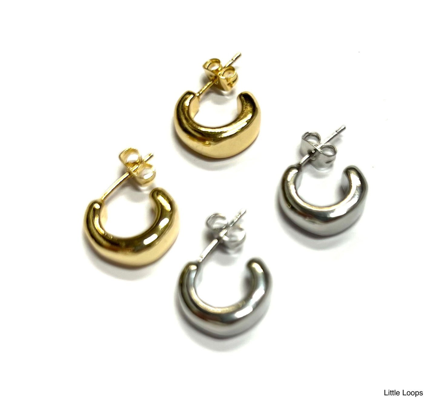 BB Lila Little Loops – Small Solid Hoop Earrings in Gold & Silver