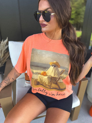 (Ghost) Mentally I'm Here Graphic Tee on Melon