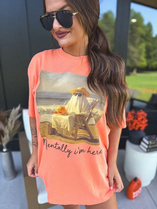 (Ghost) Mentally I'm Here Graphic Tee on Melon