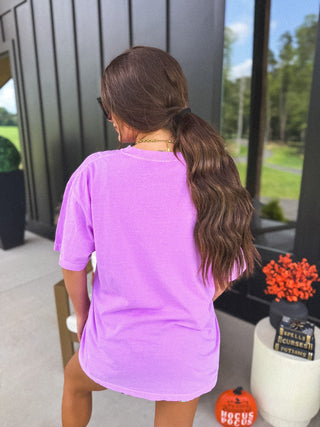 Halloweentown Graphic Tee on Neon Violet