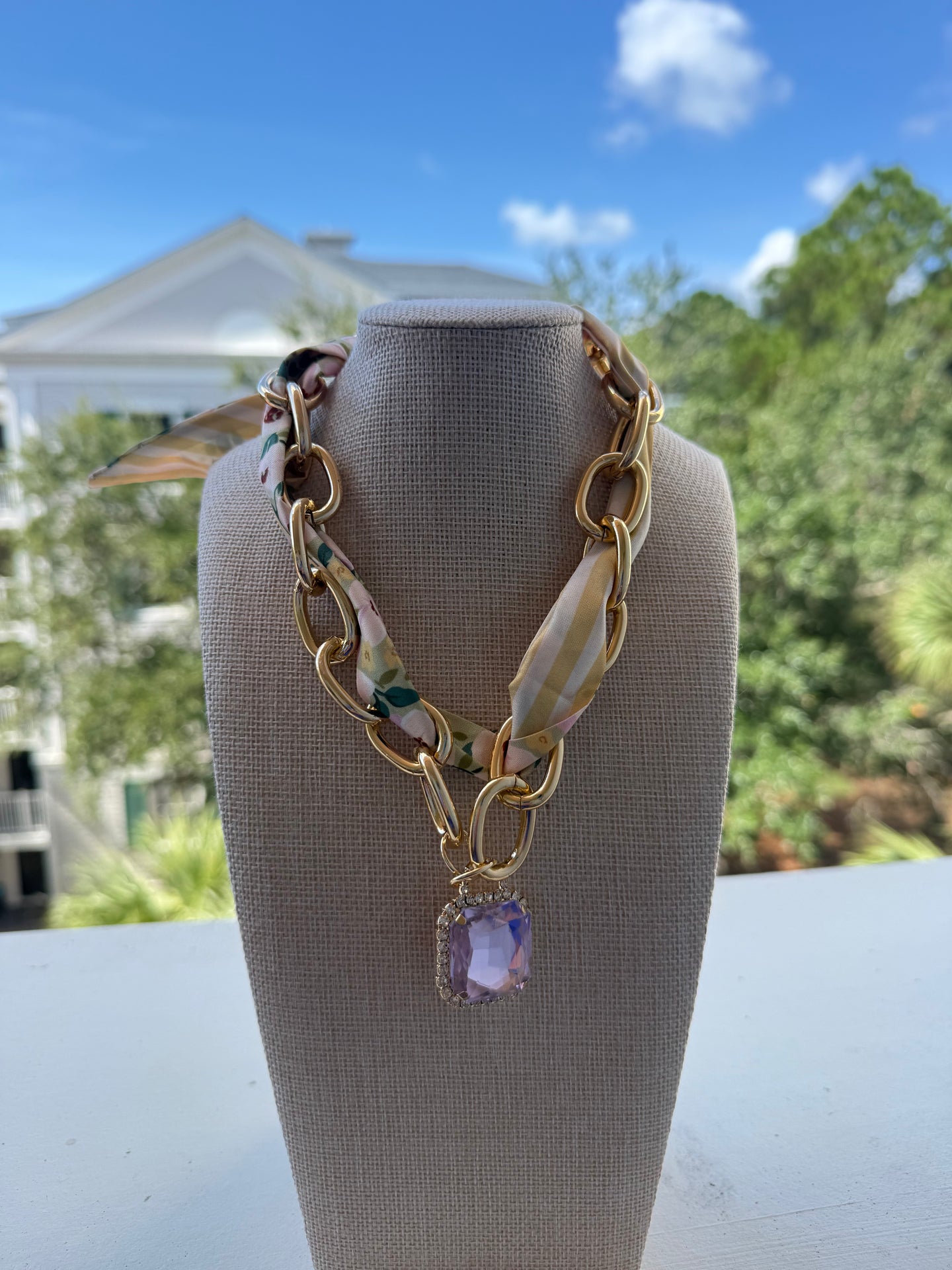 Treasure Jewels Scarf Charm Necklace
