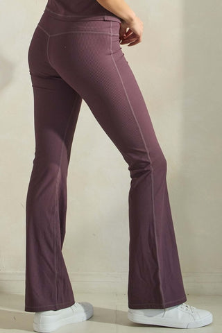 Yelete Ribbed Wide Leg Leggings