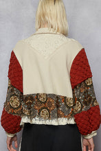 Load image into Gallery viewer, POL Balloon Sleeve Pearl Detail Floral A-Line Fit Jacket

