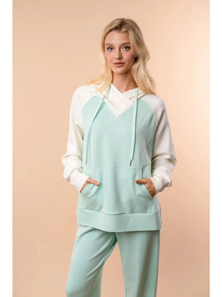 White Birch Mint Scuba Hooded Sweatshirt