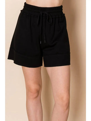 White Birch Scuba Shorts – Black | Boutique Lounge & Active Shorts