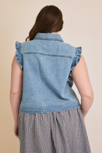 Load image into Gallery viewer, Gilli Ruffle Detail Denim Vest
