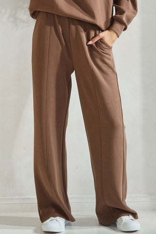 Yelete Wide Leg Sweatpants Mocha