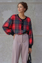Load image into Gallery viewer, Heimish Plaid Henley Long Sleeve Top
