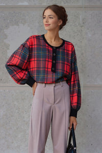 Heimish Plaid Henley Long Sleeve Top