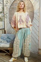 Load image into Gallery viewer, POL Hooded Peace Sign Tee With Floral Detailing - Cream/ Blush
