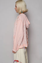 Load image into Gallery viewer, POL Floral Lace Hoodie - Powder Pink
