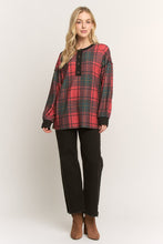 Load image into Gallery viewer, Heimish Plaid Henley Long Sleeve Top
