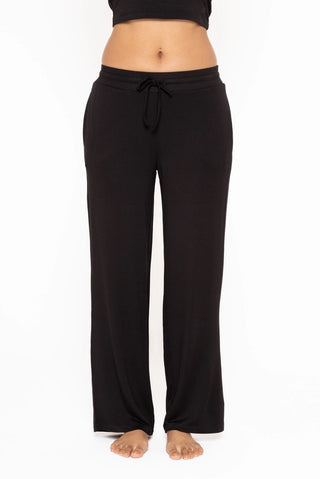 Mono B Wide Leg Sweatpants - Black