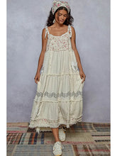 Load image into Gallery viewer, POL Sleeveless Ruffle Strap Textured Woven Denim Maxi Dress
