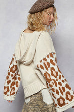 Load image into Gallery viewer, POL Oversize Animal Print Sleeve Heart Patch Sweater

