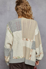 Load image into Gallery viewer, POL Button Up Cable Knit Cardigan with Floral Accent Detail
