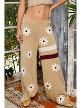 Load image into Gallery viewer, POL Floral Patch Colorblock Stripe Point Rib Band Sweater Pants
