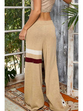 Load image into Gallery viewer, POL Floral Patch Colorblock Stripe Point Rib Band Sweater Pants
