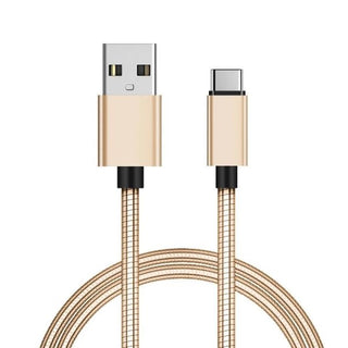 Metallic Spring USB to USB-C Charging Cable (6FT)