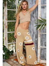 Load image into Gallery viewer, POL Floral Patch Colorblock Stripe Point Rib Band Sweater Pants

