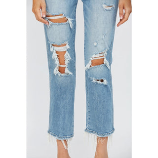 Mica High Rise Straight Leg Distressed