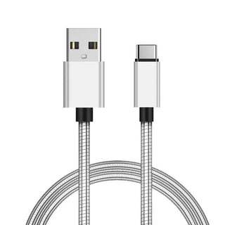 Metallic Spring USB to USB-C Charging Cable (6FT)