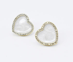 Array Treasure Jewels Shimmering Heart Stud Earrings