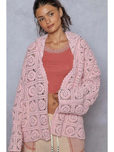 Load image into Gallery viewer, POL V-Neck Long Sleeve Crochet Cardigan

