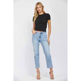 Mica Mid Rise Straight Leg Jeans
