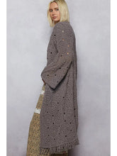 Load image into Gallery viewer, POL Long Sleeve Crochet Solid Various Weave Cardigan
