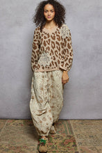 Load image into Gallery viewer, POL V Neck Long Sleeve Crochet Leopard Pattern Sweater Top
