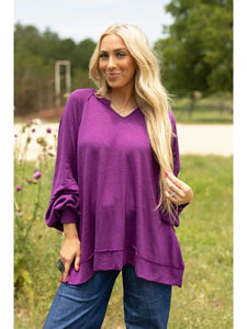 Andree by Unit Flowy Split Neck Top