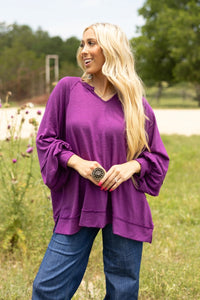 Andree by Unit Flowy Split Neck Top