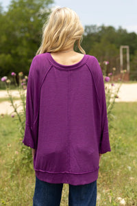 Andree by Unit Flowy Split Neck Top