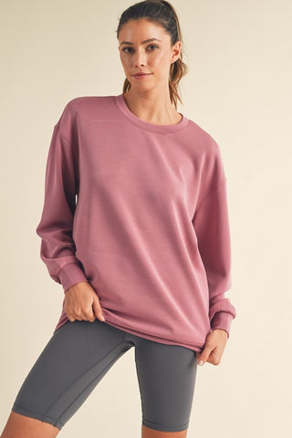 Yelete Scuba Crew Neck -  Dusty Mauve