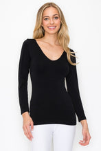 Load image into Gallery viewer, YELETE - Seamless Reversible V/U-Neck Long Sleeve Top
