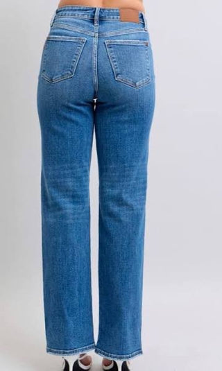 Judy Blue High Waist V-Front Straight Fit Jeans – Vintage Wash | Stretch Denim