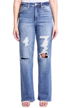 Load image into Gallery viewer, RFM Hailey Wide Leg Distressed Denim
