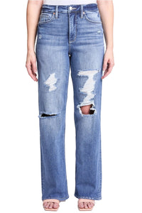 RFM Hailey Wide Leg Distressed Denim