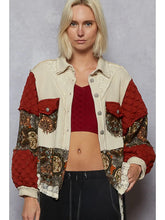 Load image into Gallery viewer, POL Balloon Sleeve Pearl Detail Floral A-Line Fit Jacket
