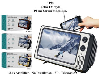 Retro TV Style Phone Screen Magnifier (3–4X Amplifier)