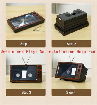Retro TV Style Phone Screen Magnifier (3–4X Amplifier)