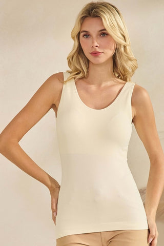 Yelete Reversible Tank with Built-In Bra | Two-Way Boutique Essential - Ivory