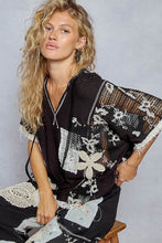 Load image into Gallery viewer, POL Hooded Tee With Floral &amp; Crochet Detailing - Black
