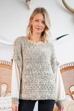 Load image into Gallery viewer, Sew In Love Confetti Cropped Sweater with Contrast Sleeves – Brushed Knit
